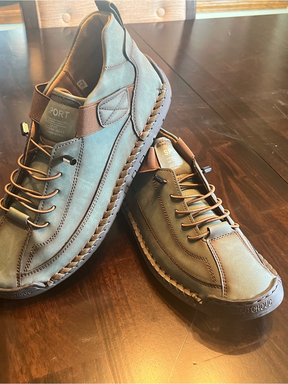 Sport Casual Slip-On Loafers in Olive Green